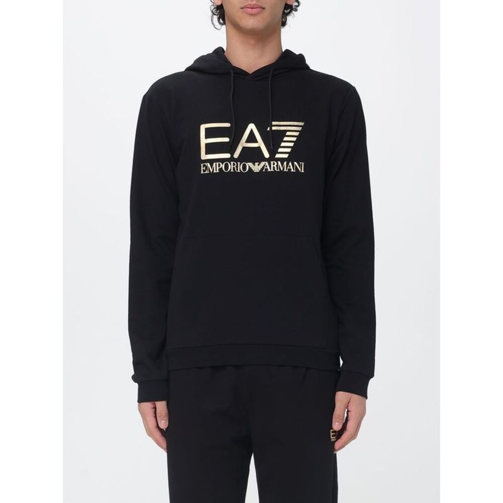 Ea7 Men Cotton Hoodie With Logo Ea7